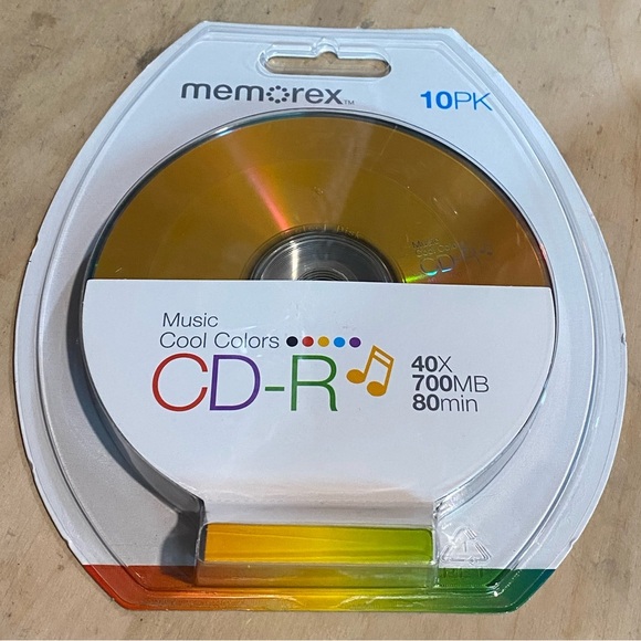 NWT Memorex Music Cool Colors CD-R 10PK - Picture 1 of 3